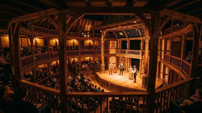 The historic wooden stage inside the Globe of the Great Southwest theater in Odessa.