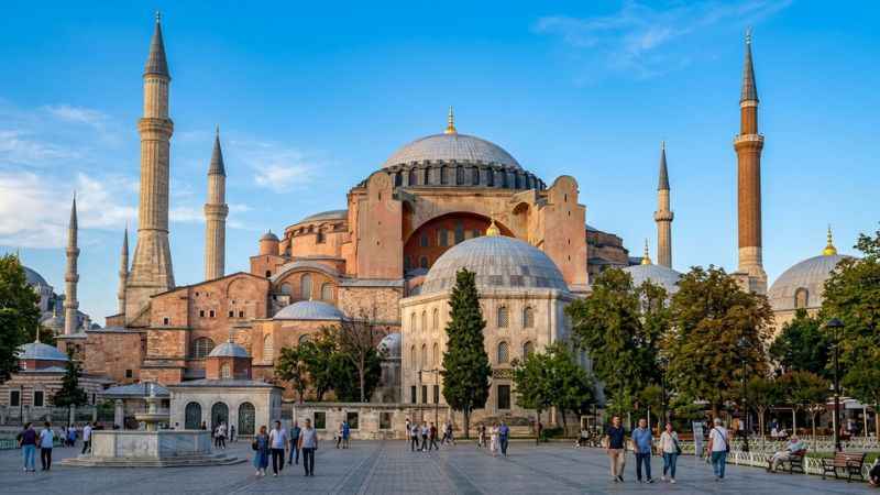 The historic Hagia Sophia mosque in Istanbul, Turkey.