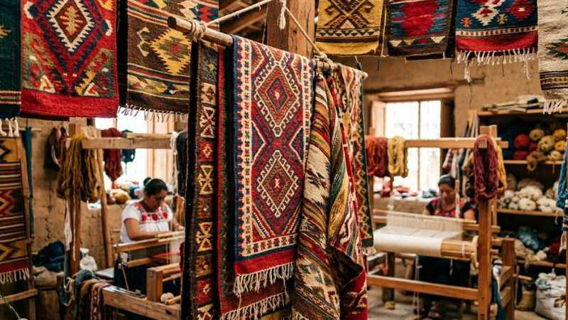 Textiles and woven goods in Oaxaca.