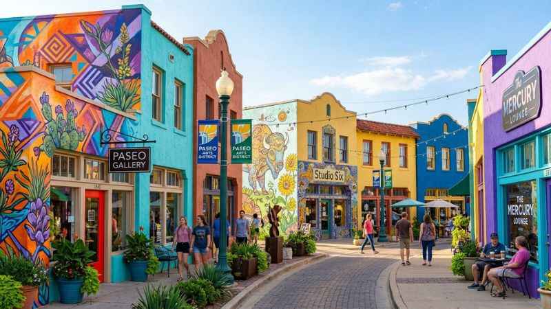 Art galleries and storefronts in Oklahoma City’s Paseo Arts District