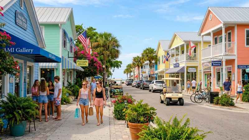 Visitors walking and exploring the shops along historic Pine Avenue.